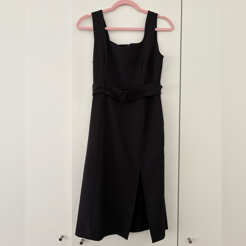Banana Republic Elegant Black Sweetheart Sleeveless Dress with Belt